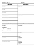 Culinary Event Planning sheet Blank