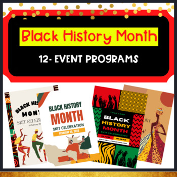 Preview of Event Program Templates for Black History Month