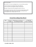 Event Recording Data Sheet for Autism Teachers