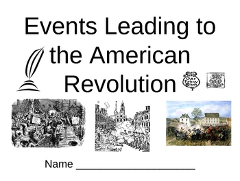 Preview of Events Leading to the American Revolution Notes Pages