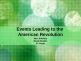 Events Leading to the American Revolution PowerPoint