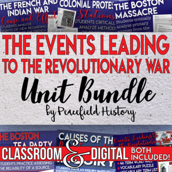 Preview of Events Leading to the Revolutionary War Full Unit Bundle Distance Learning