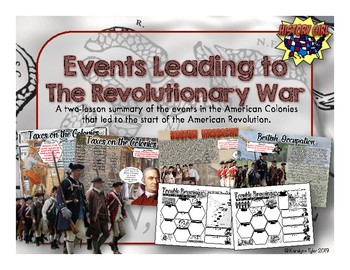 Preview of Events Leading to the Revolutionary War PowerPoint and Student Infographic Notes
