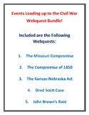 Events Leading up to the Civil War 5 Webquest Bundle (With