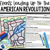 Events Leading up to the Revolutionary War Worksheet