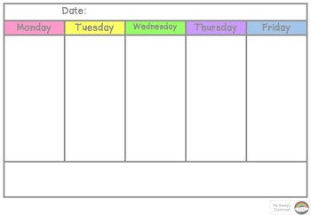 Events Timetable by Ms Honey's Classroom | Teachers Pay Teachers