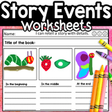 Events of a Story Sequence Story Elements Worksheet KG Sto