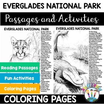 Preview of Everglades National Park Unit Coloring Pages Sheet Activity