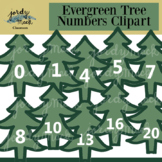 Evergreen Tree Numbers Clipart Graphics [Jordy Mack Classroom]