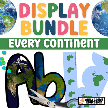 Preview of Every Continent Bulletin Board Letters Border Display BUNDLE Classroom Decor