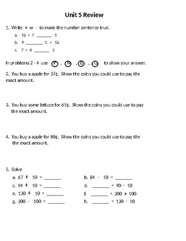 Preview of Every Day Math Unit 5