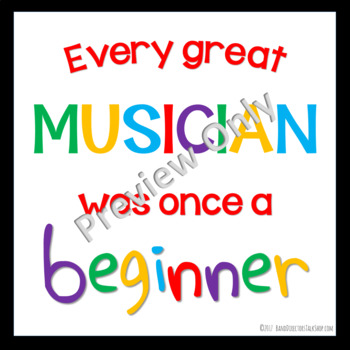 Preview of Music Poster FREEBIE - Every Great Musician Was Once a Beginner