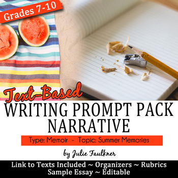 Preview of Narrative Writing Prompt Pack, Memoir: Every Summer Has a Story