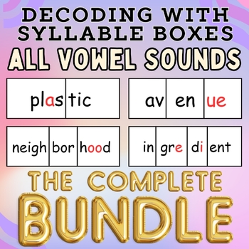 Preview of Every Vowel Sound - Multisyllabic Decoding Cards COMPLETE BUNDLE