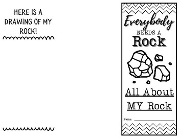 Preview of Everybody Needs a Rock Pamphlet Worksheet