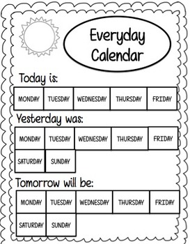 Everyday Calendar by KinderTeach and Share Team TpT