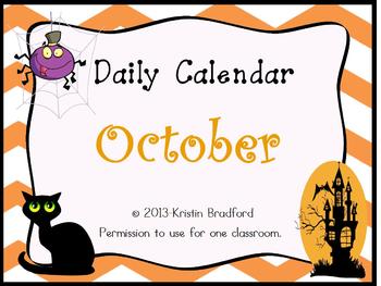 Preview of Everyday Counts Calendar October