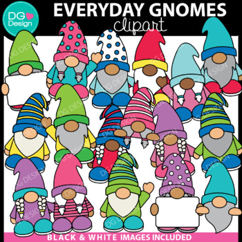 Preview of Everyday Gnomes Clipart | Gnome Clipart | Garden Gnome Clipart