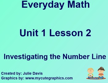 Preview of Everyday Math 1st Grade 1.2 Investigating the Number Line