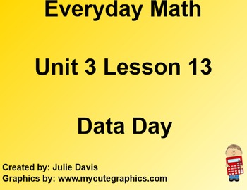 Preview of Everyday Math EDM 1st Grade 3.13 Data Day