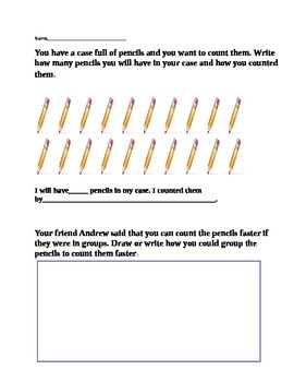 Preview of Everyday Math 1st grade unit 1 open response