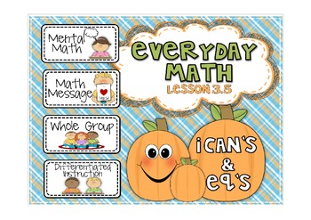 Preview of Everyday Math 2nd grade Lesson 3.5 Data Day