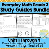 Everyday Math - Review & Study Guides Units 1-9 BUNDLE {Gr