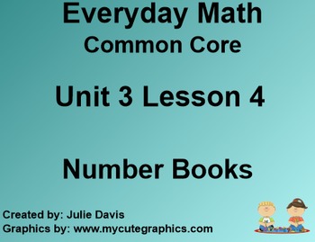 Preview of Everyday Math 4 Common Core Edition Kindergarten 3.4 Number Books