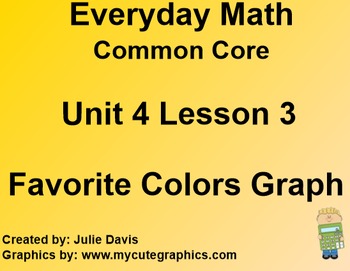 Preview of Everyday Math 4 EDM4 Common Core Edition Kindergarten 4.3 Favorite Colors Graph