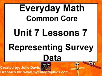 Preview of Everyday Math 4 Common Core Edition Kindergarten 7.7 Representing Survey Data