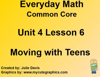 Preview of Everyday Math 4 EDM4 Common Core Edition Kindergarten 4.6 Moving with Teens