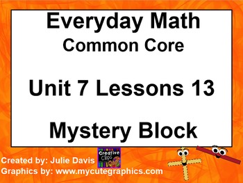 Preview of Everyday Math 4 EDM4 Common Core Edition Kindergarten 7.13 Mystery Block