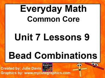 Preview of Everyday Math 4 EDM4 Common Core Edition Kindergarten 7.9 Bead Combinations