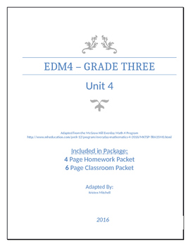 Preview of Everyday Math 4 - Grade 3 - Unit 4 - Review Packet