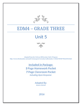 Preview of Everyday Math 4 - Grade 3 - Unit 5 - Review Packet