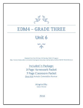 Preview of Everyday Math 4 - Grade 3 - Unit 6 - Review