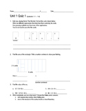 Everyday Math 4 Unit 1 Quizzes Grade 5