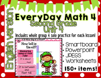 Preview of Everyday Math 4| Unit 4| English| Grade 2| Smartboard, Powerpoint, Worksheets