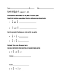 Everyday Math 4 Unit 5 Quizzes