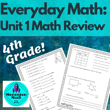 Preview of Everyday Math 4th Grade: Unit 1 Study Guide