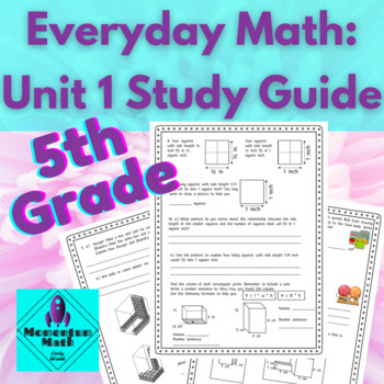 Preview of Everyday Math 5th Grade: Unit 1 Study Guide