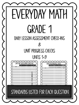 Preview of Everyday Math: Assessment Check-Ins and Progress Check - Grade 1