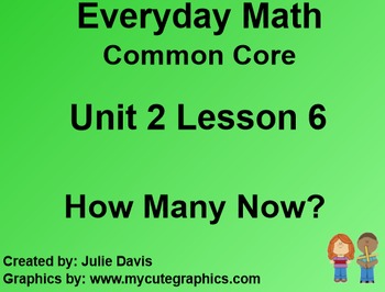 Preview of Everyday Math 4 EDM4 Common Core Edition Kindergarten 2.6 How Many Now?