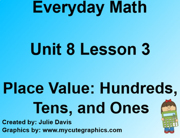 Preview of Everyday Math EDM 1st Grade 8.3 Place Value