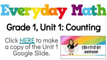 Preview of Everyday Math (EDM4) Grade 1, Unit 1: Counting