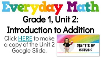 Preview of Everyday Math (EDM4) Grade 1, Unit 2: Introduction to Addition