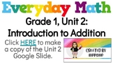 Everyday Math (EDM4) Grade 1, Unit 2: Introduction to Addition