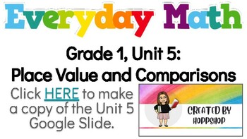 Preview of Everyday Math (EDM4) Grade 1, Unit 5: Place Value and Comparisons