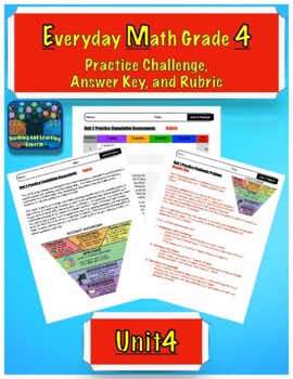 Preview of Everyday Math (EM4) 4th grade Unit 4 Practice Challenge - Free Digital Rubric