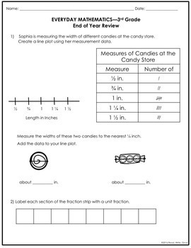 everyday math end of year review study guide grade 3 tpt